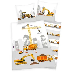 Herding Baustelle Bettwäsche Größe 80x80 + 135x200 cm