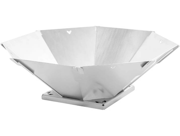 Feuerschale FENNEK GRILL Oktagon , silber (silberfarben), B:46cm H:16cm, Edelstahl, Feuerkörbe, Feuerschale