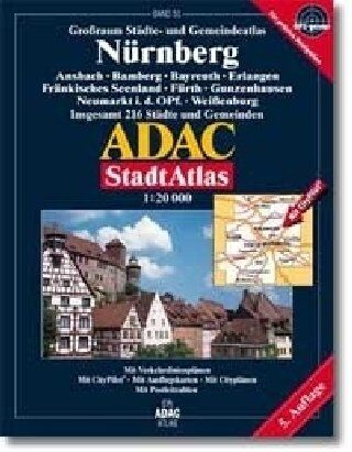 ADAC Kartografie - ADAC StadtAtlas Nürnberg mit Ansbach, Bamberg, Bayreuth, Erlangen, Fränkisches S: Ansbach, Bamberg, Bayreuth, Erlangen, Fränkisches Seenland, Fürth, ... 216 Städte und Gemeinden. 1:20000. GPS-genau - Preis vom 30.09.2026 09:01:18 h