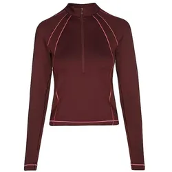 Under Armour, Damen, Funktionsshirt, Fitness Zipshirt ColdGear (M), Rot