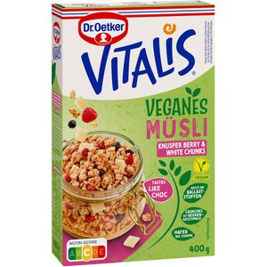 Dr.Oetker Müsli Vitalis Veganes Knusper Berry White Chunks, 400 g
