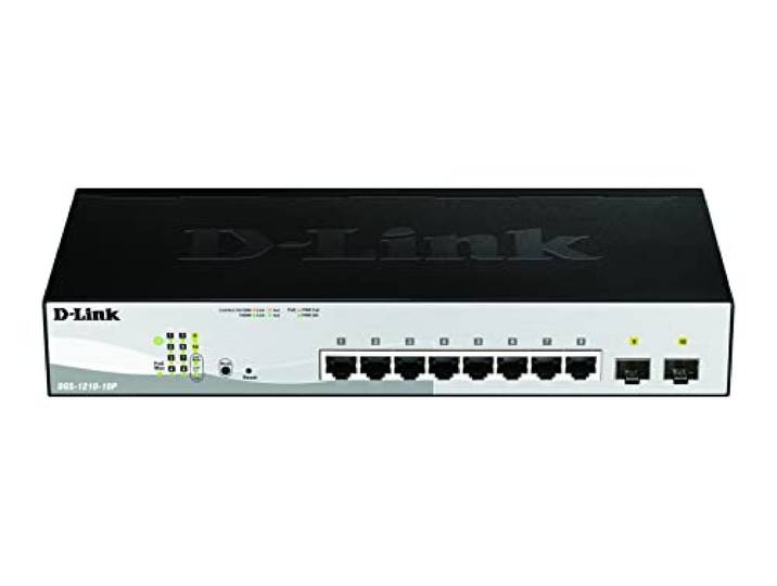 D-Link DGS-1210-10P/E 10-poorts Gigabit Smart+ Managed Switch inclusief 2x SFP-poort - Alleen EU-netsnoer