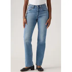 Stretch-Jeans LEVI'S "LV Jeans 501 CURVE BLACKS", Damen, Gr. 28, Länge 34, blau (lucid dream), Denim/Jeans, Obermaterial: 99% Baumwolle, 1% Elasthan, bequem lang, Jeans, Die Passform schmeichelt kurvigen Figuren
