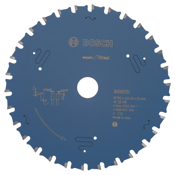 Bosch Kreissägeblatt Expert for Steel, 160 x 20 x 2,0 mm, 30 2608643054