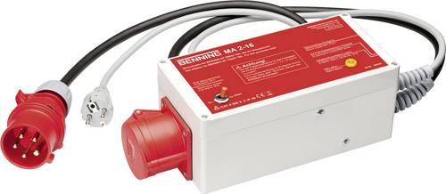 Benning MA 2-16 Messadapter Schutzkontakt-Stecker - CEE-Cara-Kupplung Rot