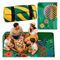 Lean Toys Picknickdecke mit bunten Pflanzen (70571958)