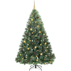 vidaXL, Weihnachtsbaum, Cleo (mit LEDs & goldenen/braunen Kugeln)