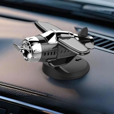 Uplifted Goods Solar Powered Rotating Airplane Dashboard Ornament black