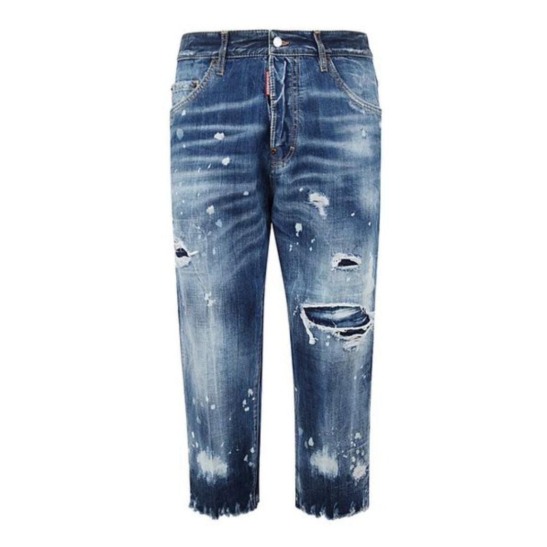Dsquared2 Boston Jean-stijl Donkerblauwe Denimbroek