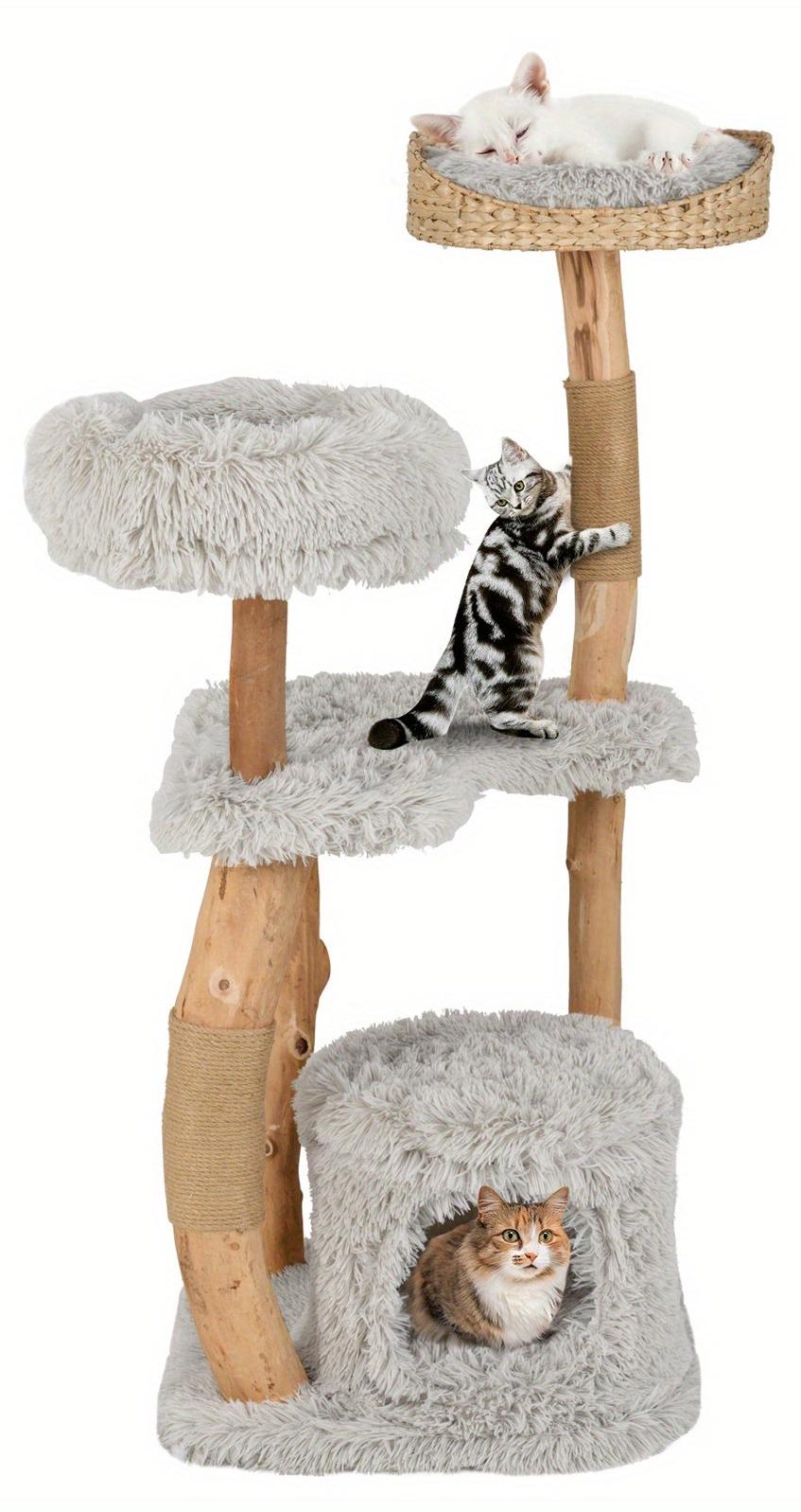 Kratzbaum - Katzenbaum - Katzenhaus - Katzenturm - Kratzmöbel - Holz - 124 cm hoch