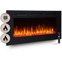 BALDERIA Fiamma 48 Elektrokamin, Elektrischer Einbaukamin, LED Flammeneffekt, Heizung