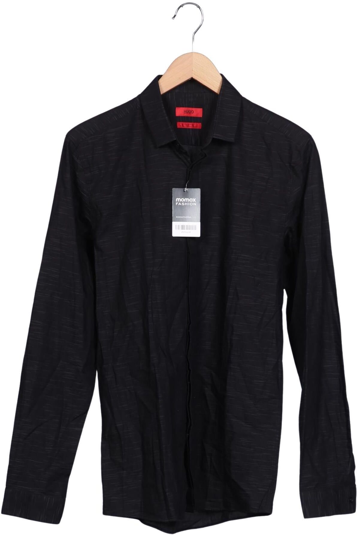 Hugo by Hugo Boss Herren Hemd, Schwarz, Gr. 38, Baumwolle - Second Hand