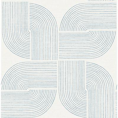 A-Street Prints Savoye Dark Blue Spiral Arches Wallpaper
