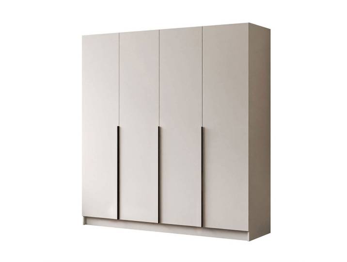 KLEIDERSCHRANK AUREL 4D mit schwarzen Griffen