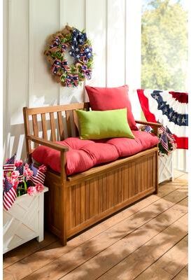 Lucas Outdoor Storage Bench by BrylaneHome in Acacia Wood