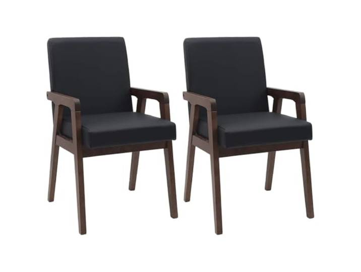 fsahslih Esszimmerstühle 2er Set Gepolstert Braun Küchenstühle Holz Ergonomische Lehnen und Schaumstoffpolster bieten angenehmen Sitzkomfort im Essbereich oder Wohnzimmer bei jeder Mahlzeit.