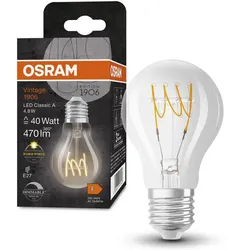 OSRAM E27 Klare LED Filamentlampe dimmbar 4,8W wie 40W warmweißes Licht 2700K