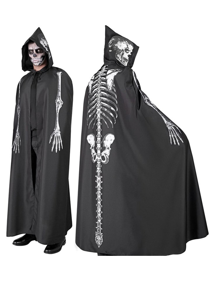 Widmann Kostüm "SKELETT MANTEL MIT KAPUZE" in Schwarz - onesize