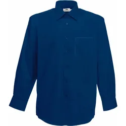 Fruit of the Loom Herren Langarm Poplin Shirt Hemd 65-118-0 navy S