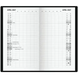 Glocken Taschenkalender 2027 schwarz, 8.7x15.3x0.4 cm