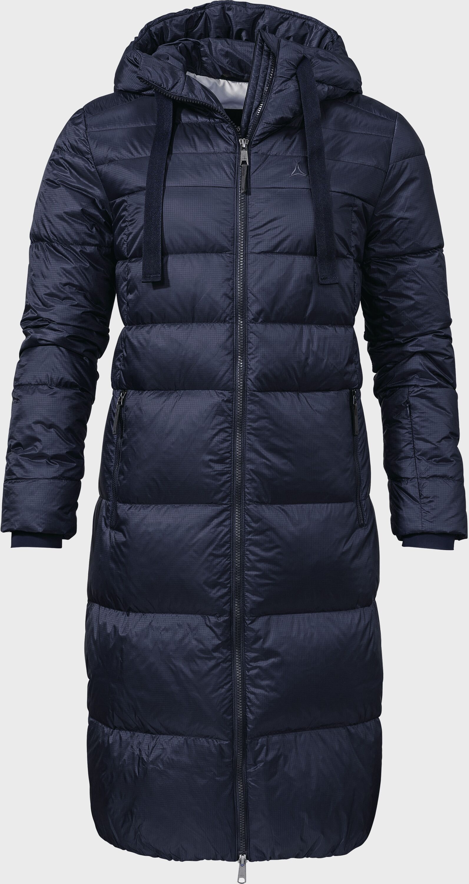 Parka SCHÖFFEL "Down Coat Kenosha L", Damen, Gr. 46, blau (8820, blau), Oberstoff : 100% Nylon. Futter : 100% Polyester. Futter Kapuze: 100% Nylon. Füllung : 80% Daune, 20% Federn, regular fit, hoch geschlossener Ausschnitt, Jacken Parka 8820, blau 46