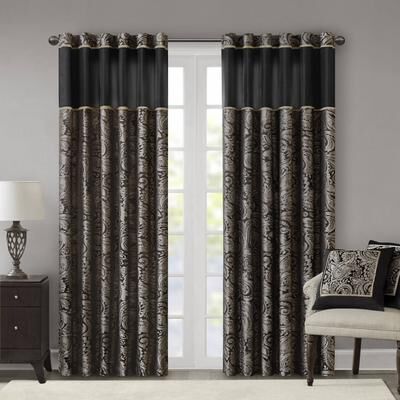 Madison Park Aubrey Jacquard Curtain Panel Pair