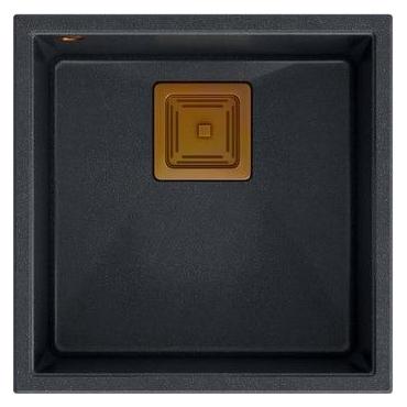 Q Company DAVID 40 GraniteQ Black Diamond Spüle (Einbauspüle, 42 cm) (39221000)