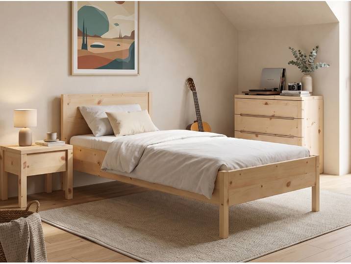 Kinder- und Jugendbett „Flora“ Zirbe 120 x 200 cm Massivholz Zirbe