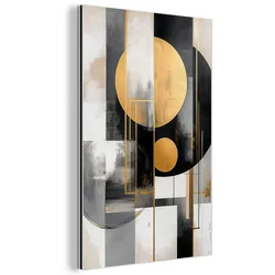 METALLBILD Abstrakt - Gold - Silber - Formen - Ästhetisch - Modern Deko Schlafzimmer 40x60 cm