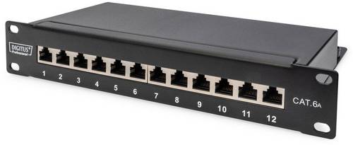 Digitus DN-91612S-EA 12 Port Netzwerk-Patchpanel 254 mm (10") CAT 6a 1 HE Bestückt