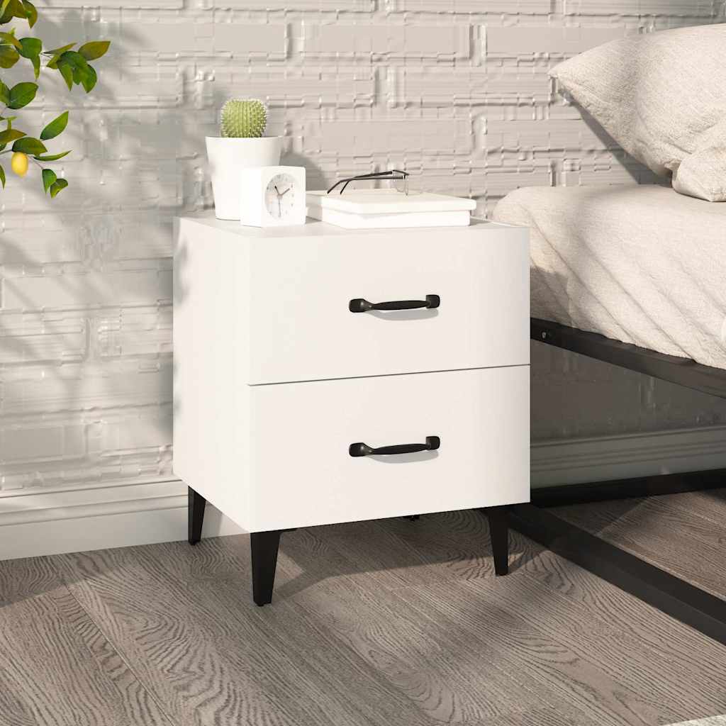 vidaXL Mesita de noche blanca 40x35x47,5 cm Blanco