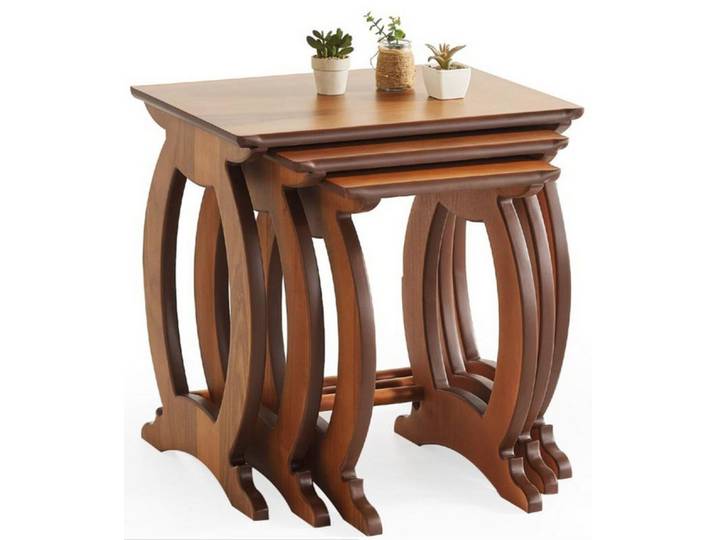 JVmoebel Satztisch Couchtische Holz Blaun Beistelltisch Luxus Komfort Wohnzimmer Stilvoll, Made in Europa
