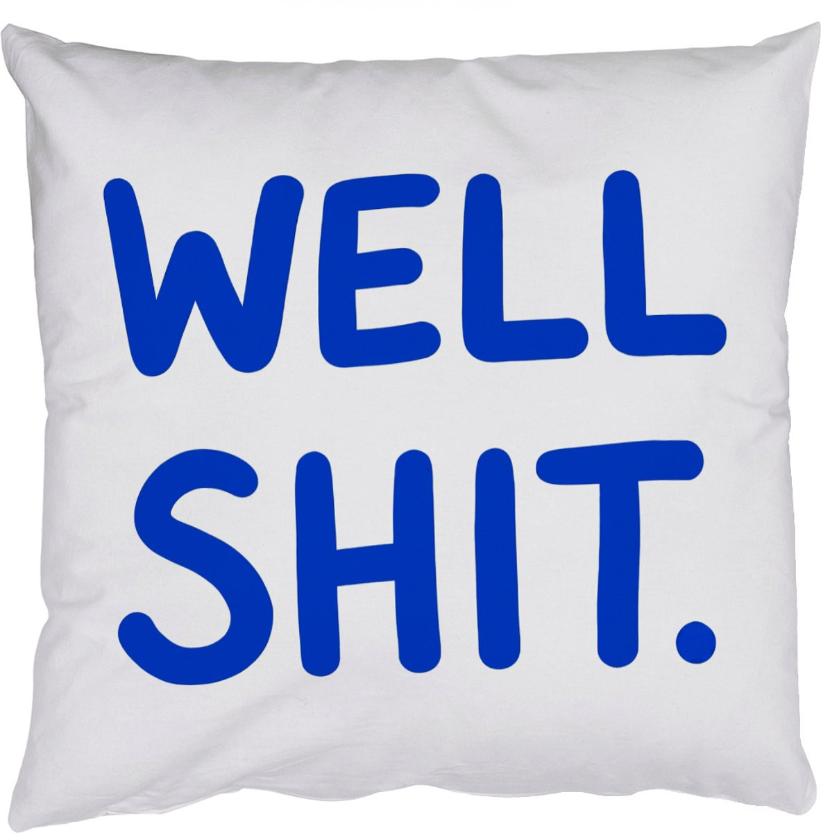 Sierkussen Blauw met Witte Quote 60x60 cm