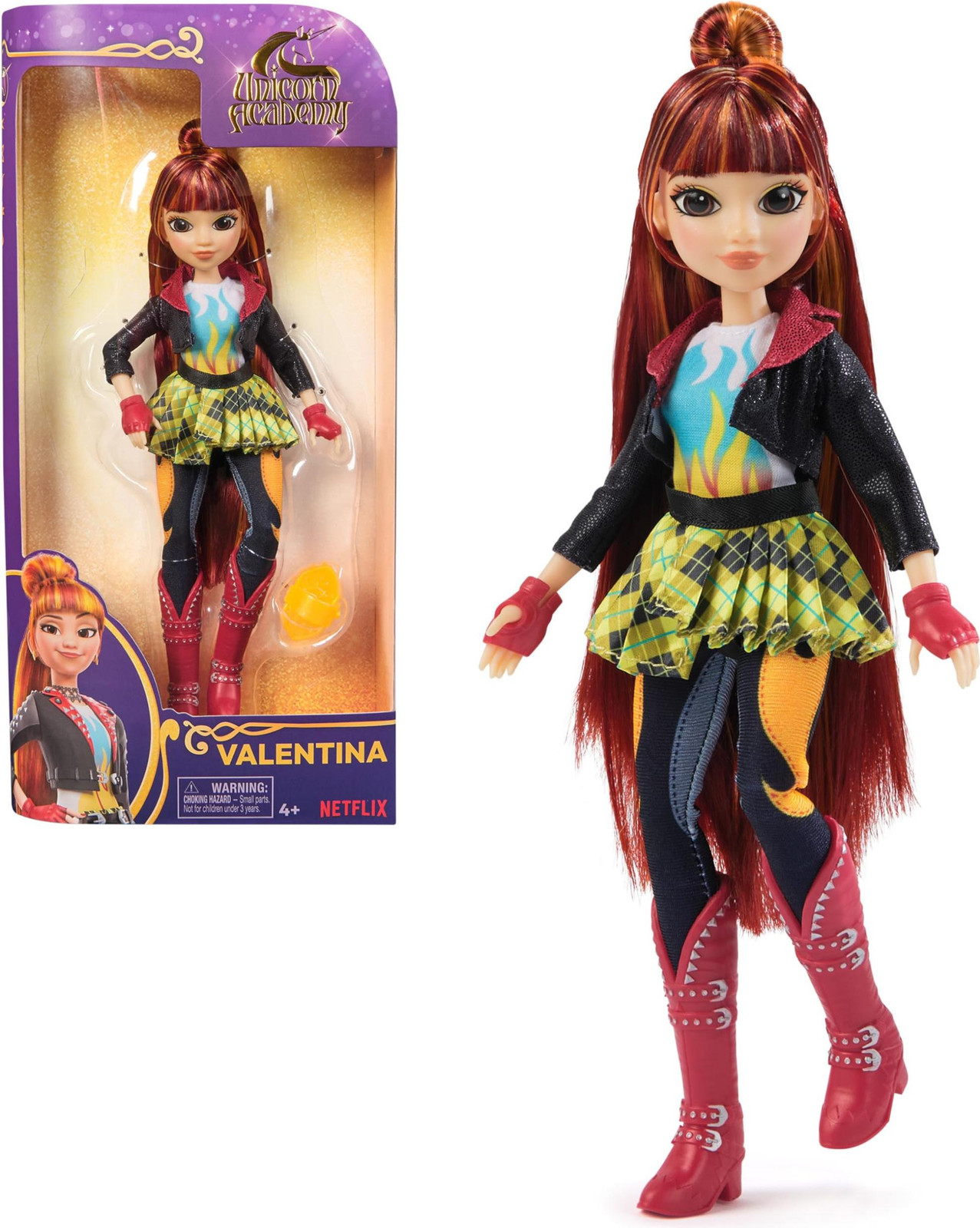 Spin Master Unicorn Academy Valentina pop met verwisselbare kleding