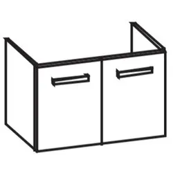 Artiqua 411 Waschtischunterschrank für Durastyle 232080,232580,232680, Sangallo Grau quer, 411-WU2T- 411-WU2T-D41-7154-432