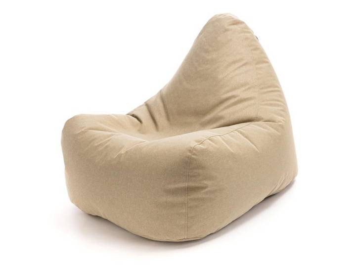 Pouf Keiko fauteuil extérieur assise confortable dossier haut poignée pratique imperméable Sable XL