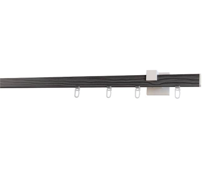 Gardinenstange GARESA Finn Wandmontage , grau (grau, weiß), L:210cm, Gardinenstangen, Gardinenstange, Innenlaufprofil, Wandmontage
