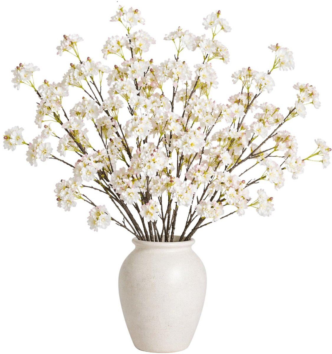 Mica Decorations Kunstbloem Bloesem Floral - Wit - Hoogte: 106 cm