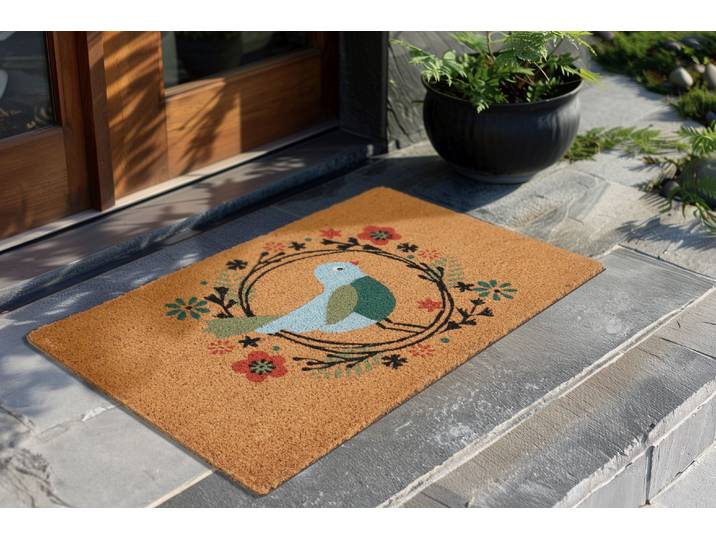 Fussmatte KAYOOM Familiy 325 , braun (hellbraun), B:40cm H:18mm L:60cm, Kokos, Teppiche, Fussmatte, Türmatte, Eingang, Kokos, Vogel