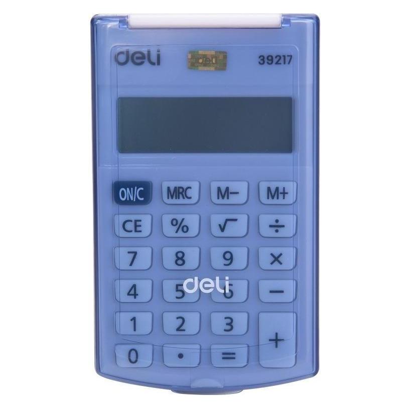Deli Taschenrechner, geschlossen, blau (Batteriebetrieb) (39217_BLUE)