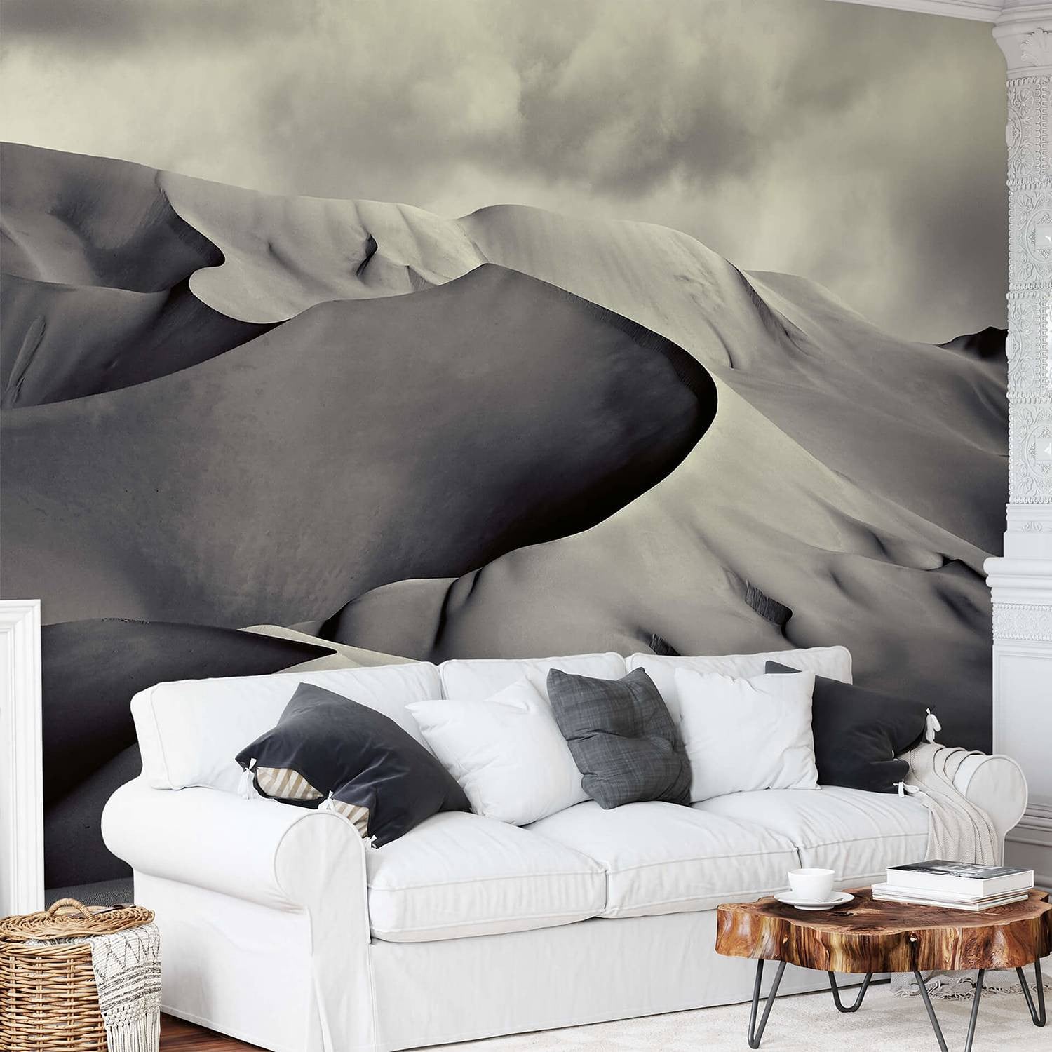 home24 Fotobehang Desert Abstract Grijs