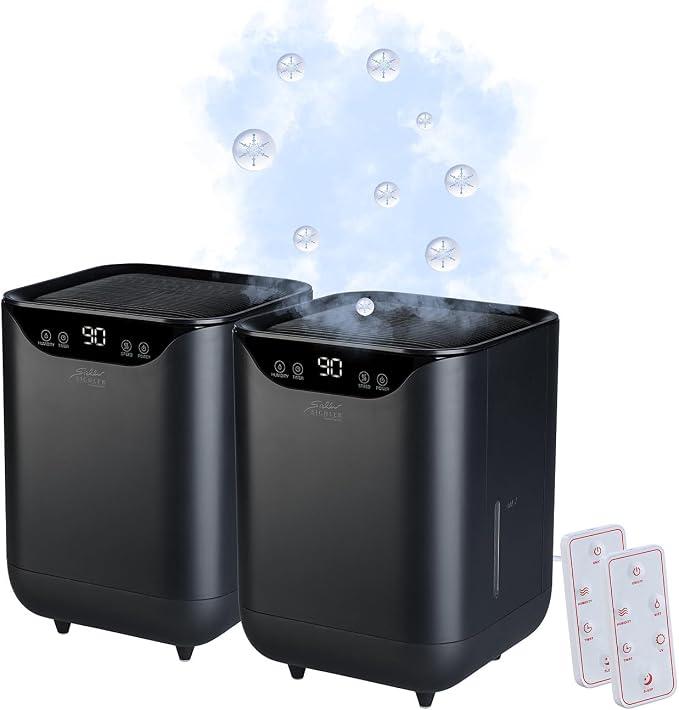 Luftwaescher: 2er-Set 3in1-XL-Tisch-Luftwäscher, befeuchter, kühler, UV, 4l, schw. (Luftverbesserer, Aromatherapie Diffuser, Duft)