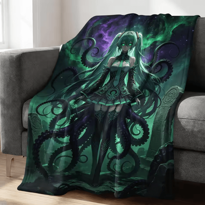 Inspire Curations Hatsune Miku Crayon Style Flannel Throw Blanket zy255 b 150x200cm 59x79in