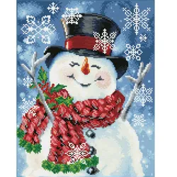 DIAMOND DOTZ Original Diamond Painting Set Schneemann Joyful Jolly Snowman 35,5 x 40,5 cm ab 6 Jahren