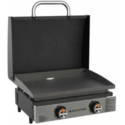 BLACKSTONE 22 Zoll Gas Griddle Tischgrill 2 Brenner 7 kW Plancha Grill mit Decke...