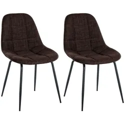 CLP 2er Set Stuhl Tom Stoff   Farbe: braun, Material: Stoff