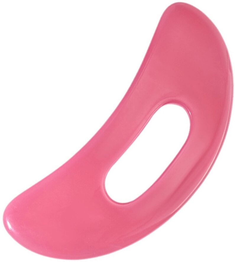 INF Resin-Gua-Sha-Massagebrett – Gebogenes konturiertes Schabewerkzeug für Gesicht und Körper, Meridianmassage Rosenrot