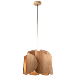Fabas Luce Pevero Pendelleuchte aus Esche und Metall, modernes Design, E27-Fassung, ideal für die Innenbeleuchtung, Durchmesser 420 mm