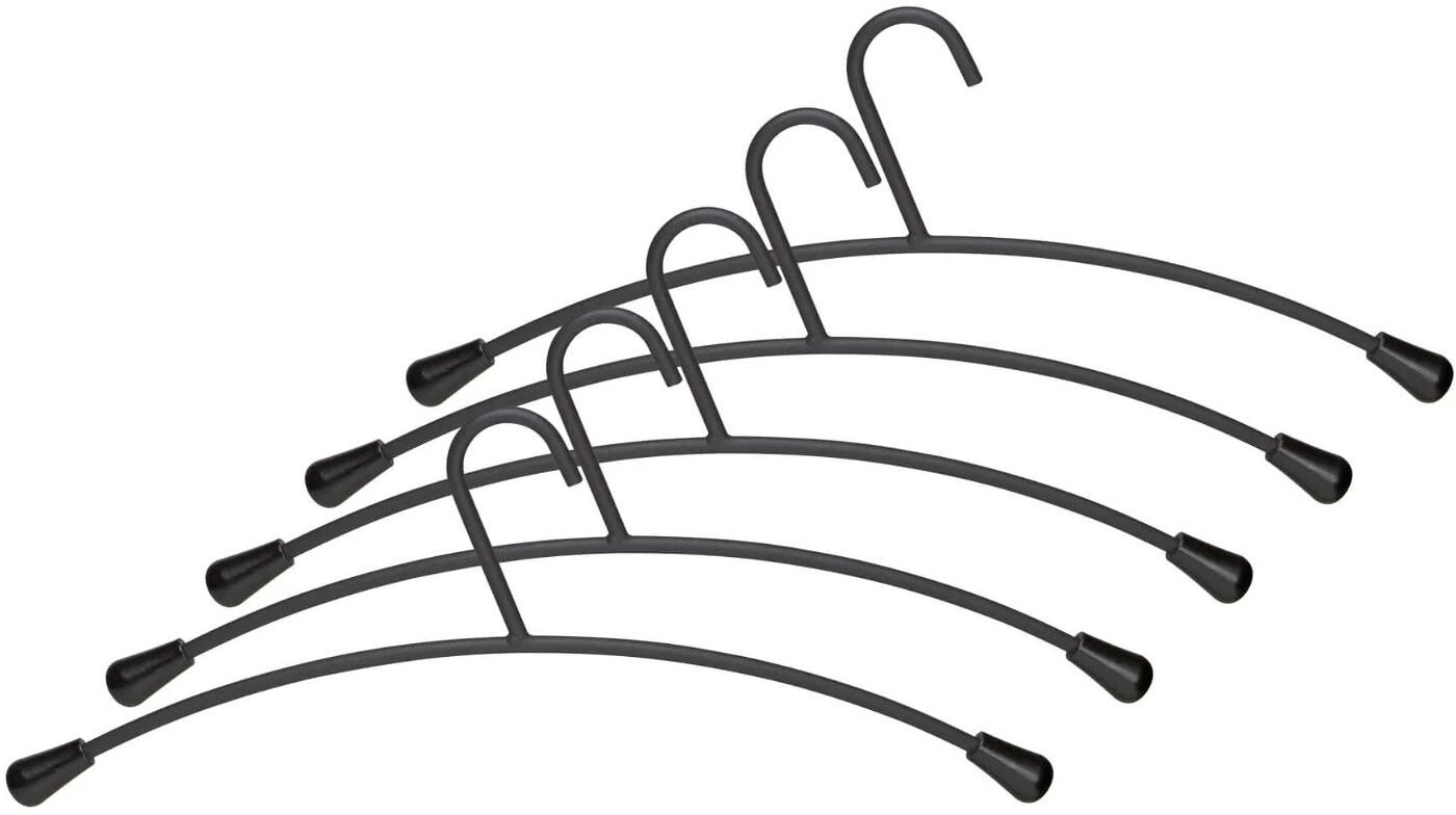 Kleiderbügel MAUL "Metalll, 5 Stk", schwarz (schwarz matt), B:46cm H:19cm, Metall, Kleiderbügel, Kleiderbügel schwarz matt Einheitsgröße