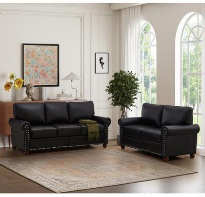 GDFStudio Eulalia Hawthorne Living Room Sofa with Storage 2+3 Sectional Faux Leather Modern Functional Design